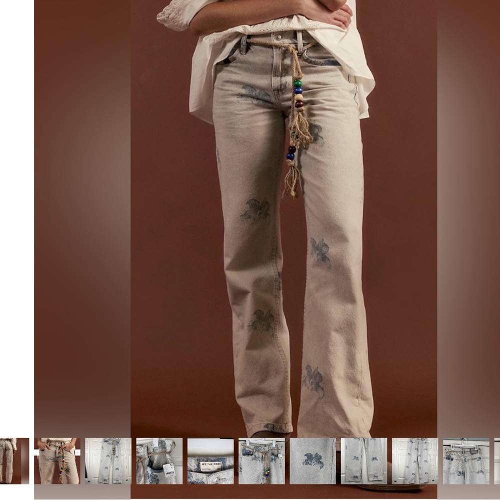 NWT We The Free Flowered Denim.